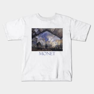 Sainte Lazare Railway Station by Claude Monet Kids T-Shirt